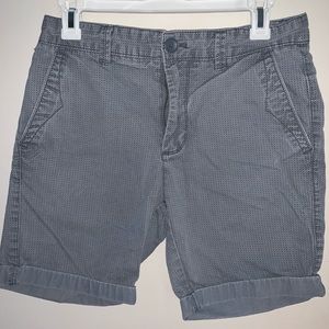 Blue Flat-Front Shorts